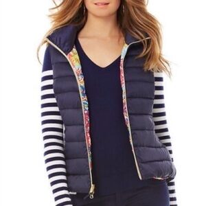 Lilly Pulitzer Allie Packable Down Puffer Vest in Navy